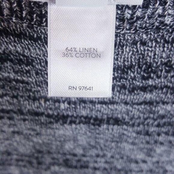 J JILL Womens Top XS Gray Pullover Knit Oversized Linen Cotton Comfort PURE - Picture 3 of 7